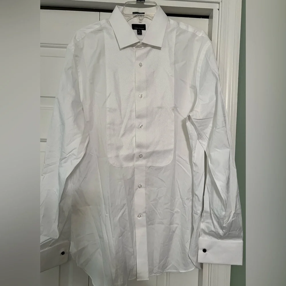 J. Crew White Tuxedo Shirt Ludlow Premium Slim Fine Cotton NWT 16.5/36 #2400